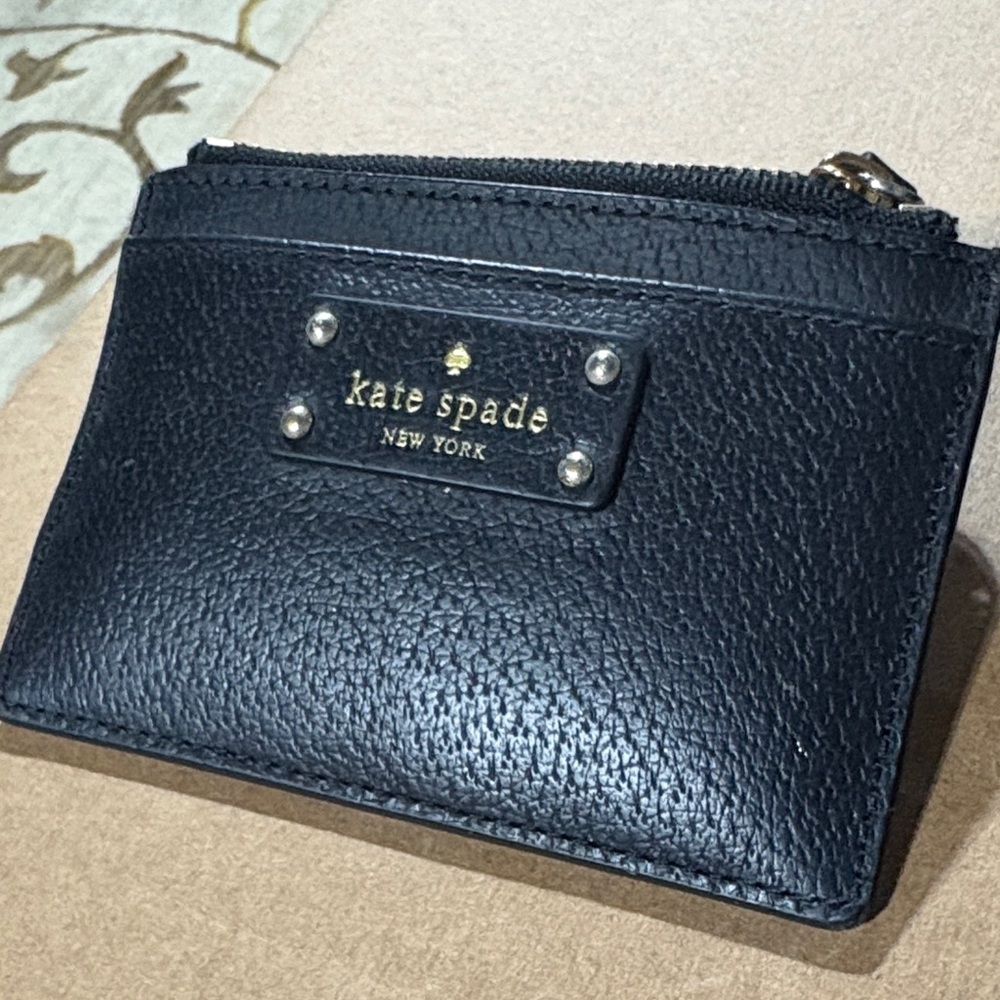 Kate Spade Black Textured Card Wallet